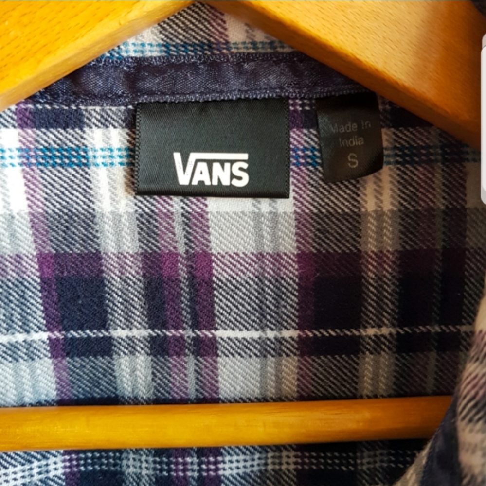 VANS S Plaid Flannel Button Down Shirt Size Small - Picture 3 of 5